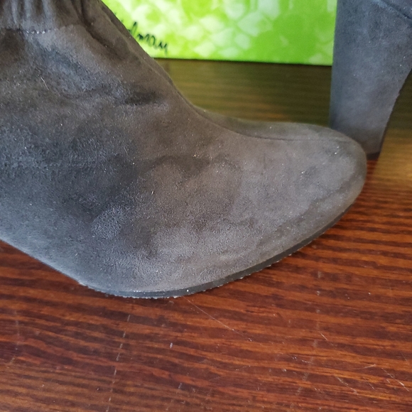 Womens Sam Edelman Grey Pewter Suede Bootie Heels, Simone sz 10 New in Box - Picture 14 of 16